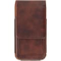 Miniatyrbild 1 av 4: Housse Etui Ceinture - Brun - Läder - Kompatibel med Smartphones Stl L - Rotationskläpp 360°