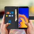 Miniatyrbild 3 av 4: Hölster för Samsung Galaxy J4 Plus - AVIZAR - Foliokåpa Plånbok - Silikon Gel - Magnetisk - Video Stöd
