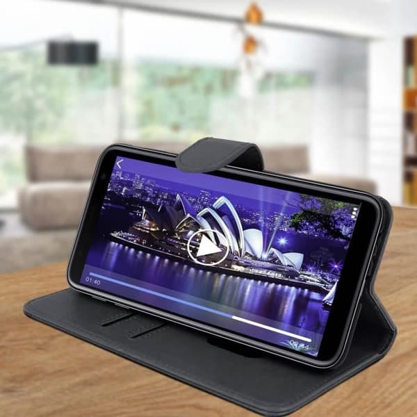 Hölster för Samsung Galaxy J4 Plus - AVIZAR - Foliokåpa Plånbok - Silikon Gel - Magnetisk - Video Stöd