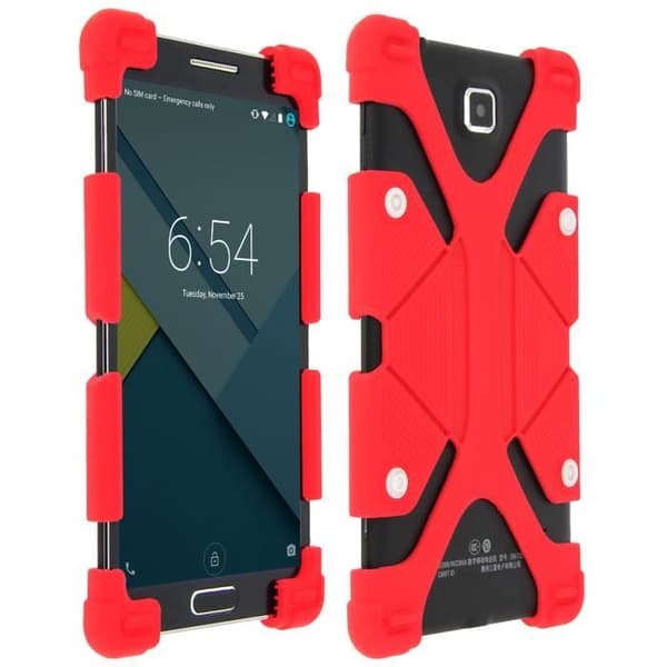Smartphonefodral - AVIZAR - Universal - Röd silikon - Stötsäker - Skrivbordsstöd