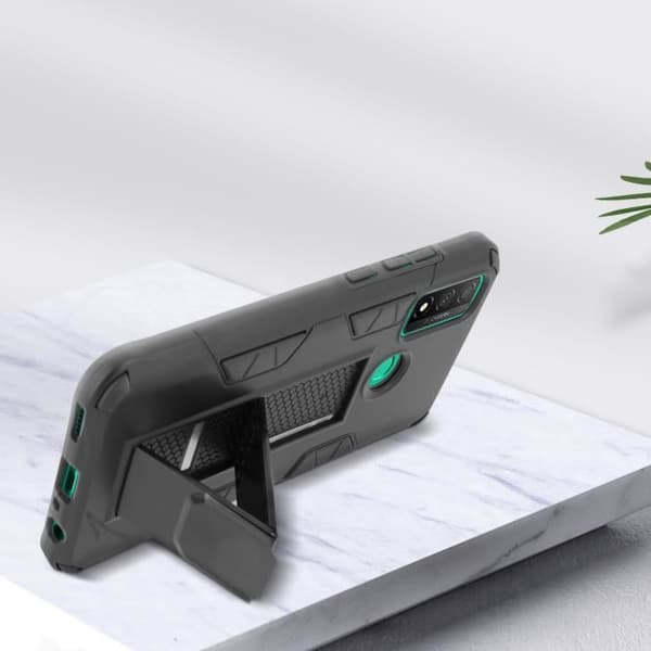 Coque - Huawei - P smart 2020 - Stötabsorberande - Inbyggd ställning - Svart