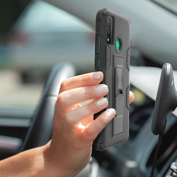 Coque - Huawei - P smart 2020 - Stötabsorberande - Inbyggd ställning - Svart