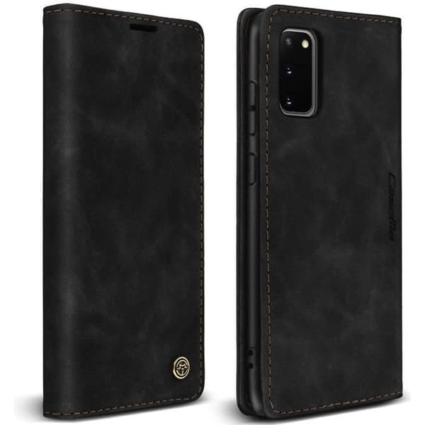 Etui för Samsung Galaxy S20 - AVIZAR - Vintage Svart - Plånboksfodral - Mjuk - Videostöd