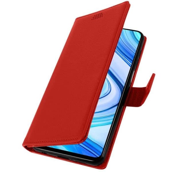Housse Folio - AVIZAR - Xiaomi Redmi Note 9S/9 Pro/9 Pro Max - Röd - Silikon gel - Magnetisk