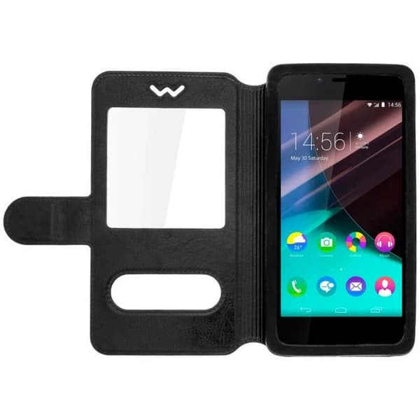 Smartphonefodral - Universell - Svart - Ekologisk läder - Silikongel - 5,3 till 5,5 tum