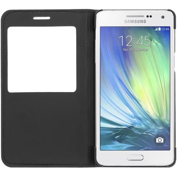 Fönsterfodral - Samsung - Galaxy A5 - Svart skydd - Halvstyvt skal - Syntetisk klaff