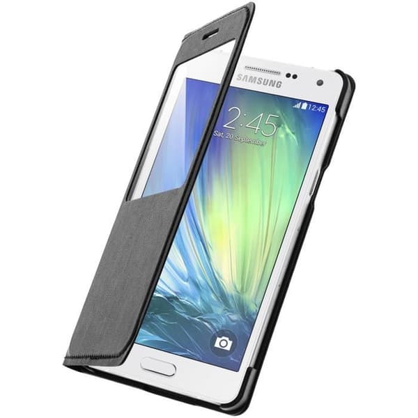 Fönsterfodral - Samsung - Galaxy A5 - Svart skydd - Halvstyvt skal - Syntetisk klaff