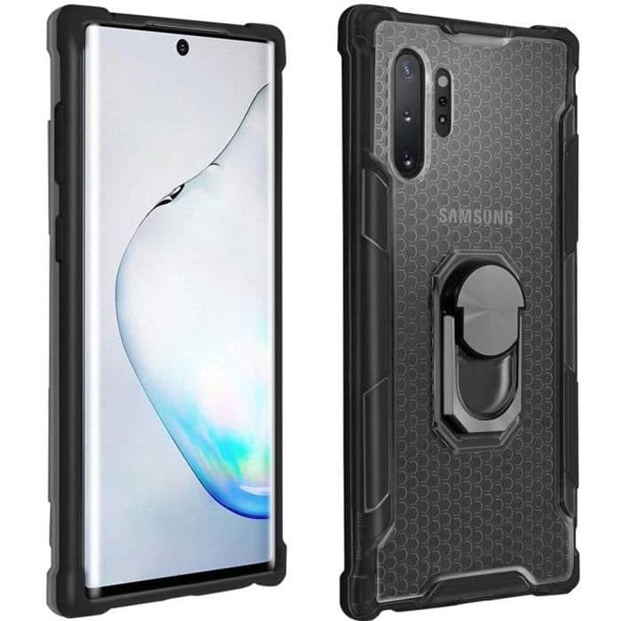 Galaxy Note 10 Plus Fodral Bi-material Contour Bumper Svart Metallring Svart