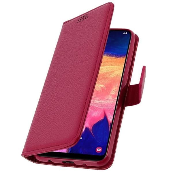 Hus till Samsung Galaxy A10 - AVIZAR - Plånboksskal - Ekoskinn - Videostöd - Kortficka Rosa