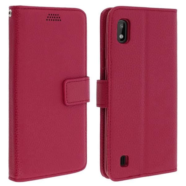 Hus till Samsung Galaxy A10 - AVIZAR - Plånboksskal - Ekoskinn - Videostöd - Kortficka Rosa