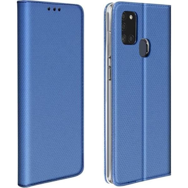 AVIZAR Fodral till Samsung Galaxy A21s - Korthållare Fodral Videostöd Funktion Blå