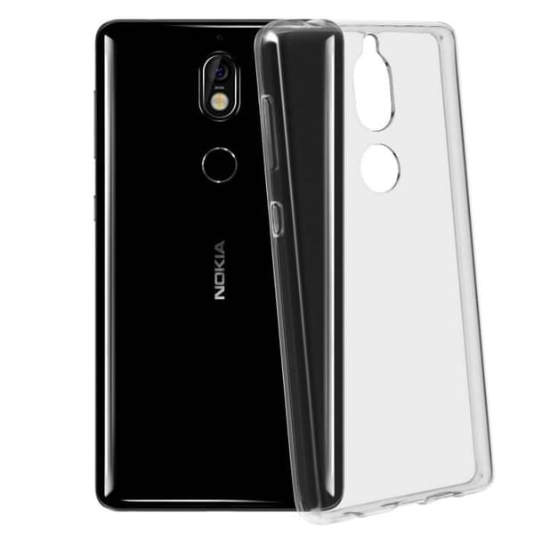 AVIZAR 360° skyddspaket för Nokia 7 - Transparent gelfodral + härdat glasfilm