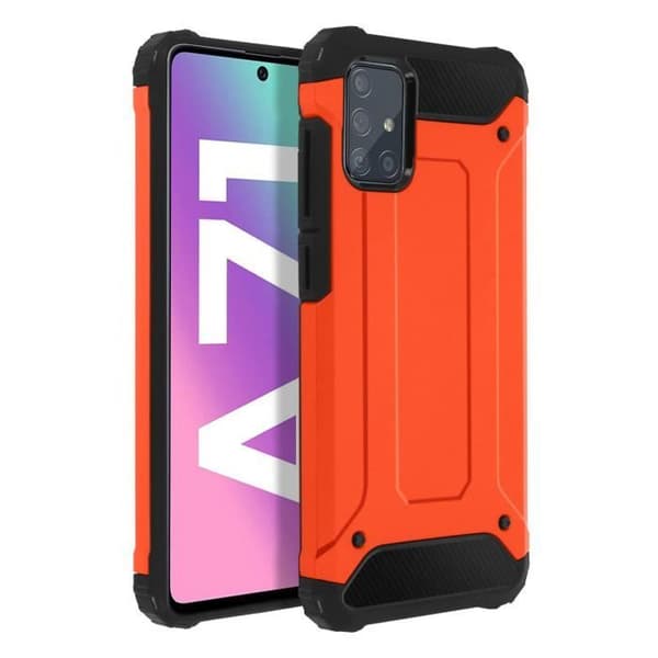 Stötsäker skal - AVIZAR - Samsung Galaxy A71 - Bi-material - Orange - Motstånd 1,8m