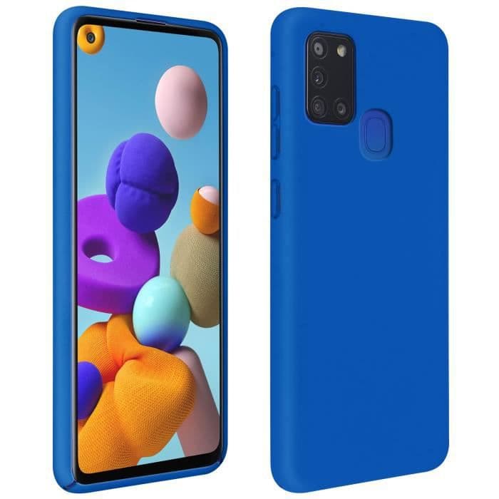 Samsung Galaxy A21s halvstyvt silikonfodral Soft Touch Finish Blå