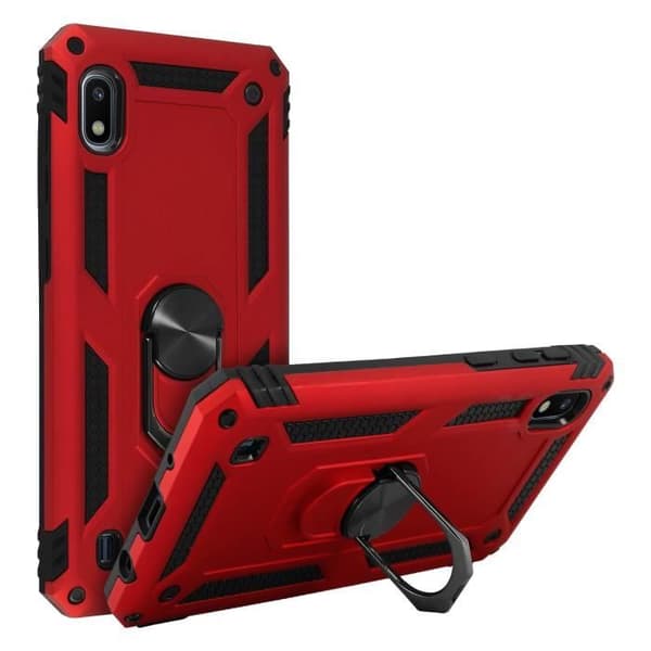 Skyddshölje - AVIZAR - Galaxy A10 - Bi-materiel - Videostöd-ring - Röd