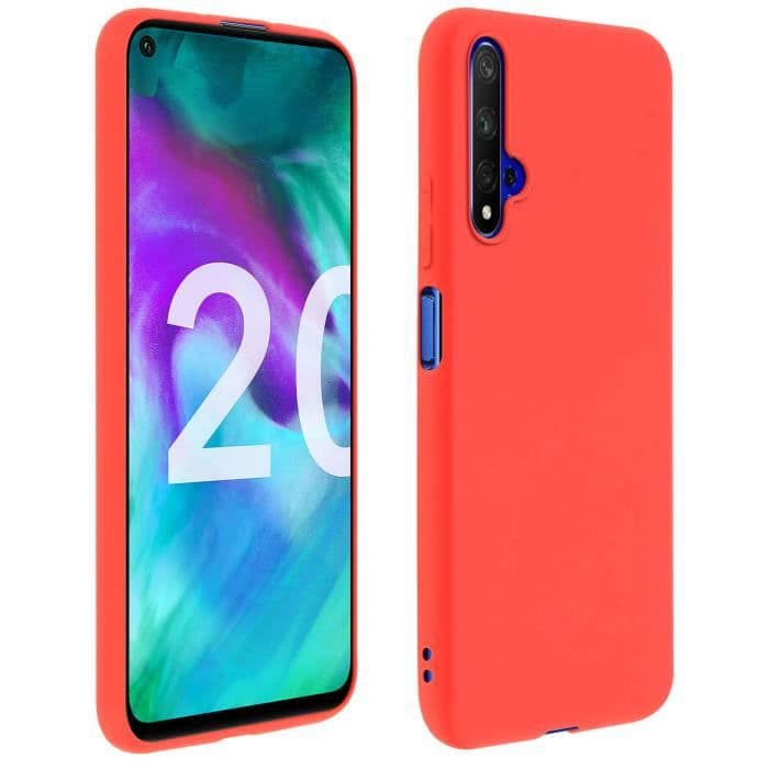 Honor 20 och Huawei Nova 5T Protective Silicone Soft Gel Soft Touch Fodral Röd