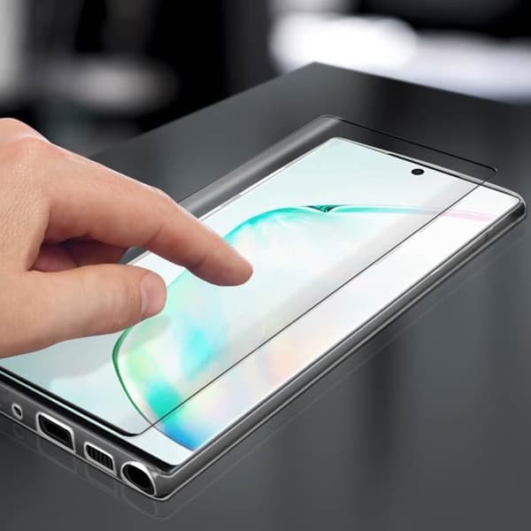 Skyddsfodral och film - Samsung - Galaxy Note 10 - Mjukt Silikon - Härdat Glas 9H - Transparent