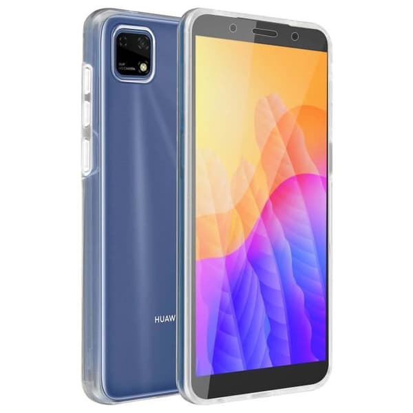 Coque - AVIZAR - Huawei Y5p - Hårdhud - Mjuk Framsida - Transparent Vit
