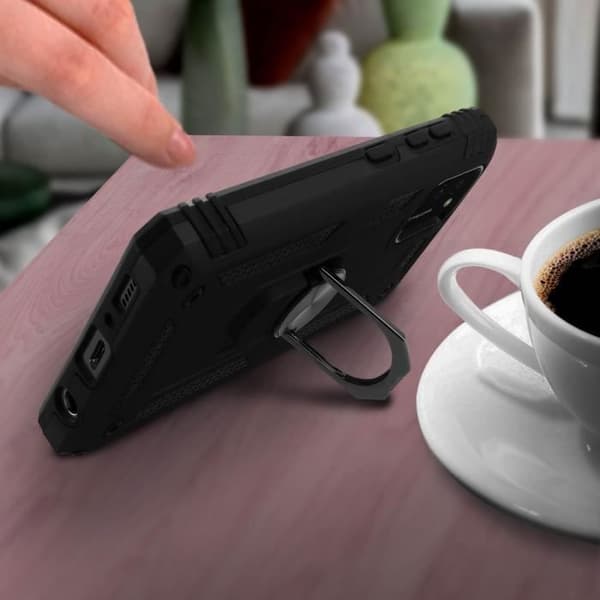 Coque - Samsung - Galaxy A41 - Stöttålig - Videostöd Ring - Svart