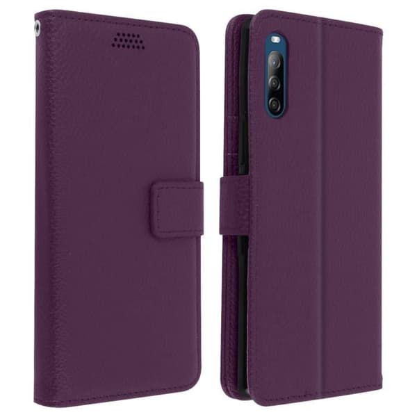 Housse Folio - AVIZAR - Sony Xperia L4 - Lila - Flexibel Skal - Magnetisk Stängning