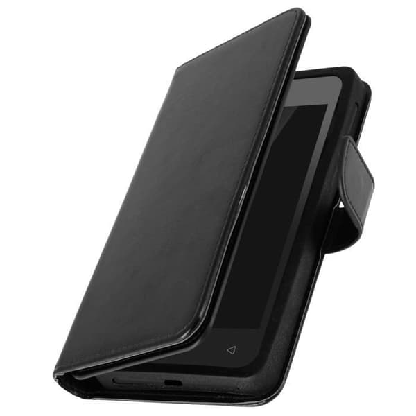 Universell Plånboksfodral - AVIZAR - Svart - Ekoskinn - 6 Kortfickor - Kompatibel med Smartphone XXL
