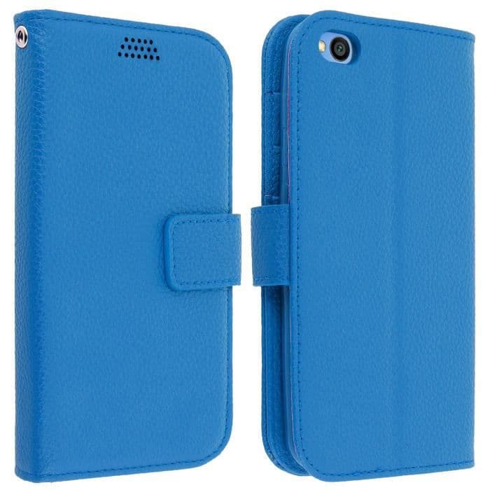 Xiaomi Redmi Go Cover Soft Touch Wallet Folio Fodral Videostöd Blå Blå