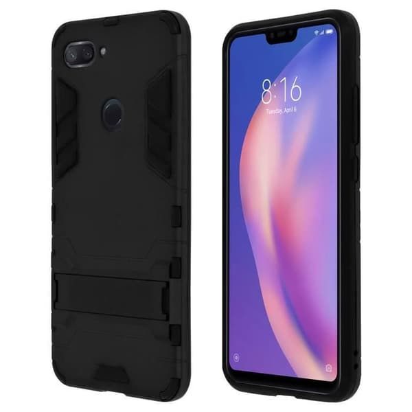 Skal - Xiaomi - Mi 8 Lite - Stötabsorberande - Silikon - Polykarbonat - Svart
