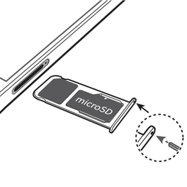SIM-låda Huawei P20 Lite stöder nanoSIM-kort + microSD - svart Svart