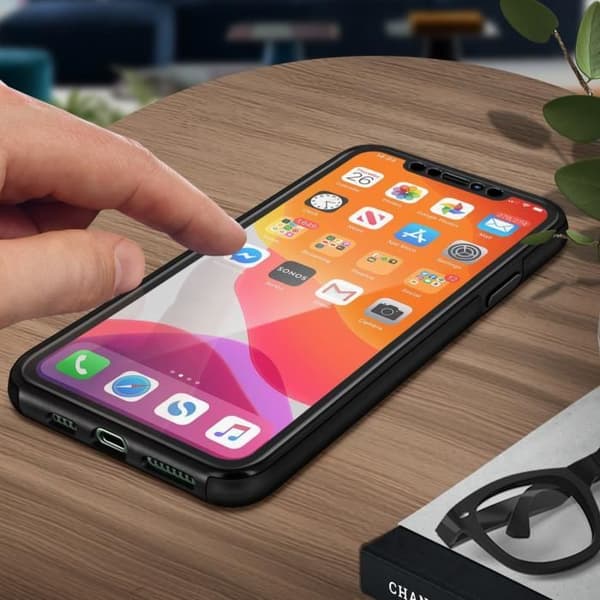Coque - iPhone - 11 Pro Max - Heltäckande skydd - Hård och mjuk - Svart