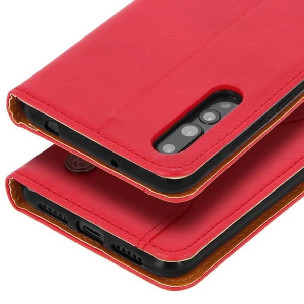 Etui Folio - Huawei - P20 Pro - Äkta läder - Röd - Stativfunktion