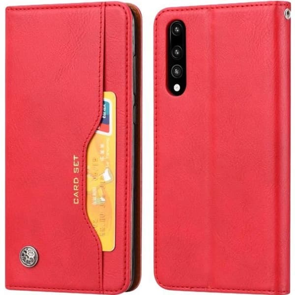 Etui Folio - Huawei - P20 Pro - Äkta läder - Röd - Stativfunktion