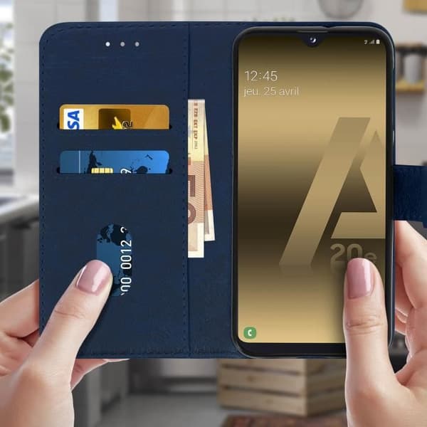 Hus för Samsung Galaxy A20e - AVIZAR - Kortfodral - Silikongel - Nattblå - Mjuk