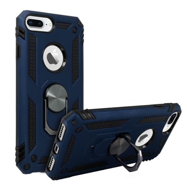 Coque - AVIZAR - iPhone 6/6S/7/8 Plus - Hybrid - Stöd Ring - Mörkblå