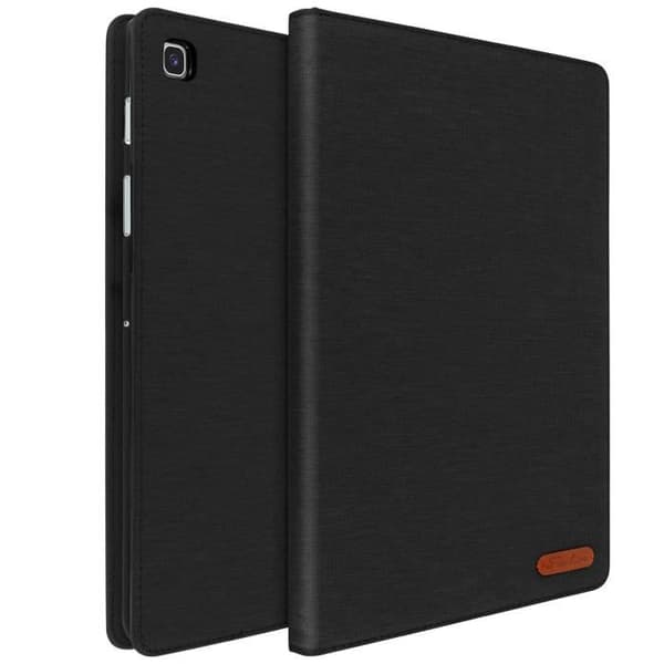 Hus - Samsung - Galaxy Tab S5e - Ekoskinn - Kortfack - Stödfråga - Svart