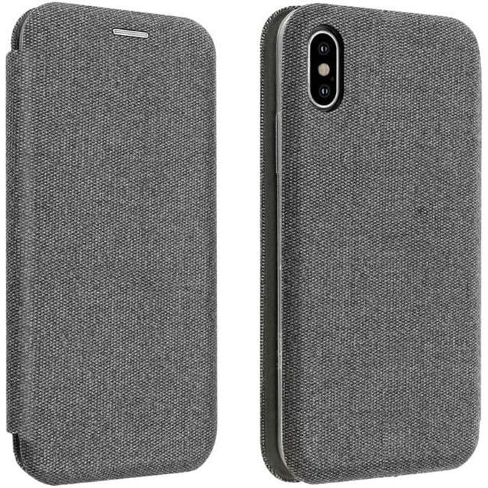 iPhone X och XS fodral Elegant fläckig effekt lagringskortstativ Funktion grå
