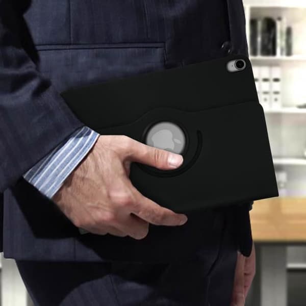 iPad Pro 11-fodral - AVIZAR - Heltäckande skydd - 360° roterande ställ - Svart - Syntetisk