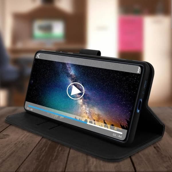 Etui för Samsung Galaxy S10 Lite - AVIZAR - Helkåpa - Korthållare - Videoställ - Silikongel
