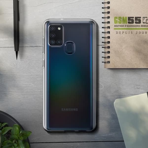 Coque - Spigen - Galaxy A21s - Silikon Mjuk - Ultra-tunn - Transparent Vit