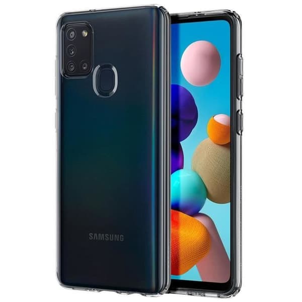 Coque - Spigen - Galaxy A21s - Silikon Mjuk - Ultra-tunn - Transparent Vit