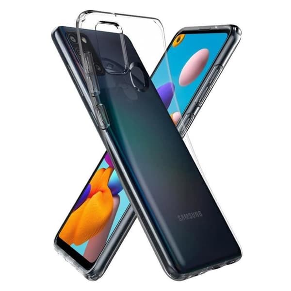 Coque - Spigen - Galaxy A21s - Silikon Mjuk - Ultra-tunn - Transparent Vit