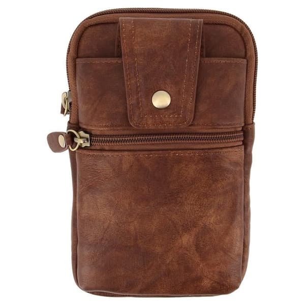Bältesväska - Brun - Ekoleder - Dragkedja - Smartphone-kompatibel - Unisex
