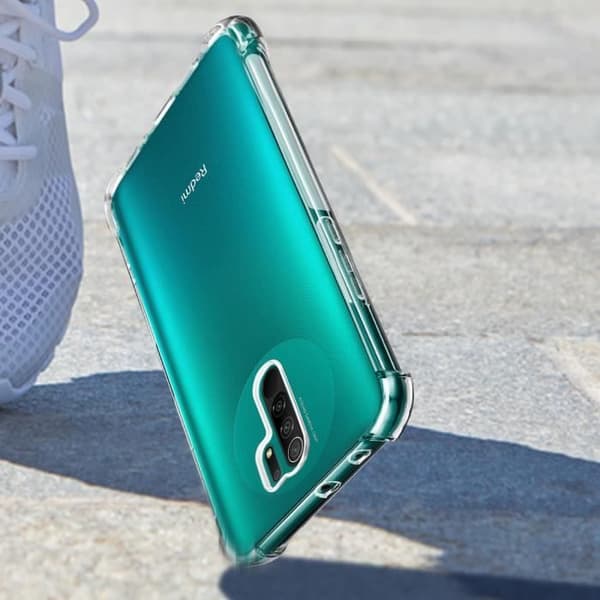 Fodral - AKASHI - Xiaomi Redmi 9 - Stötsäker förstärkta hörn - Mjuk gel silikon - Vit