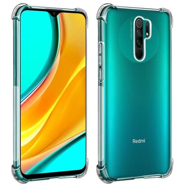 Fodral - AKASHI - Xiaomi Redmi 9 - Stötsäker förstärkta hörn - Mjuk gel silikon - Vit