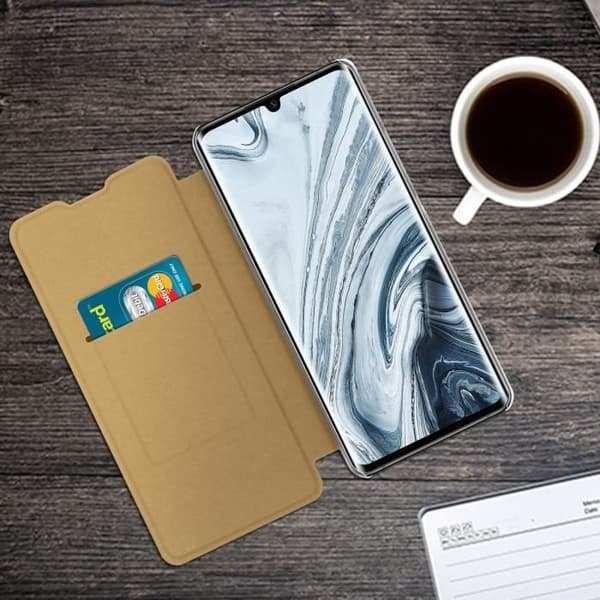 Xiaomi Mi Note 10 Lite / Mi Note 10 Fodral Flip Wallet Korthållare Gult guld