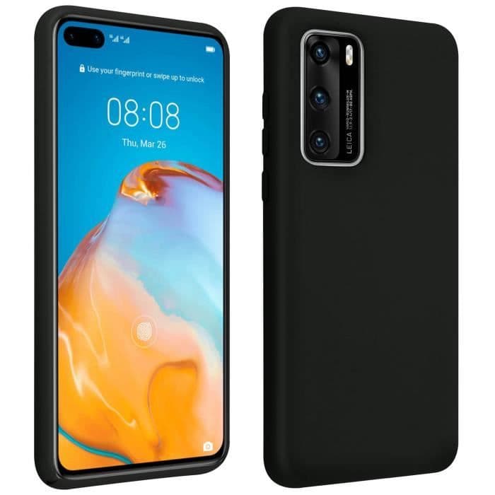 Huawei P40 Halvstyvt silikonfodral Soft Touch Finish Svart