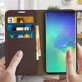 Miniatyrbild 3 av 4: Fodral till Samsung Galaxy S10 Plus Cover Folio Läderstöd Video brun