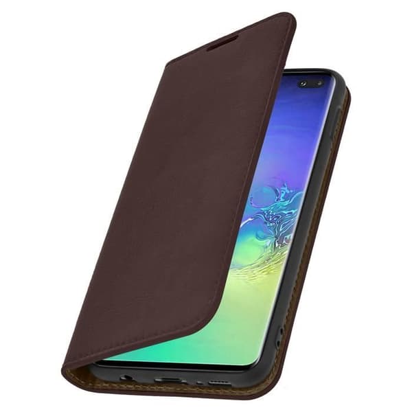 Fodral till Samsung Galaxy S10 Plus Cover Folio Läderstöd Video brun