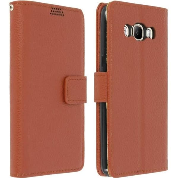 Fodral Folio - Samsung - Galaxy J5 2016 - Brun - Ekoskinn - Stödfunktion