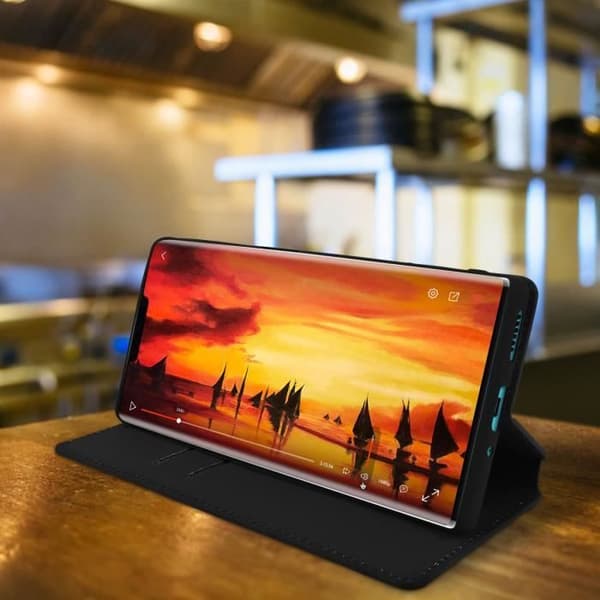 Hölster - AVIZAR - Huawei Mate 30 Pro - Ekoskinn - Stöd funktion - Svart
