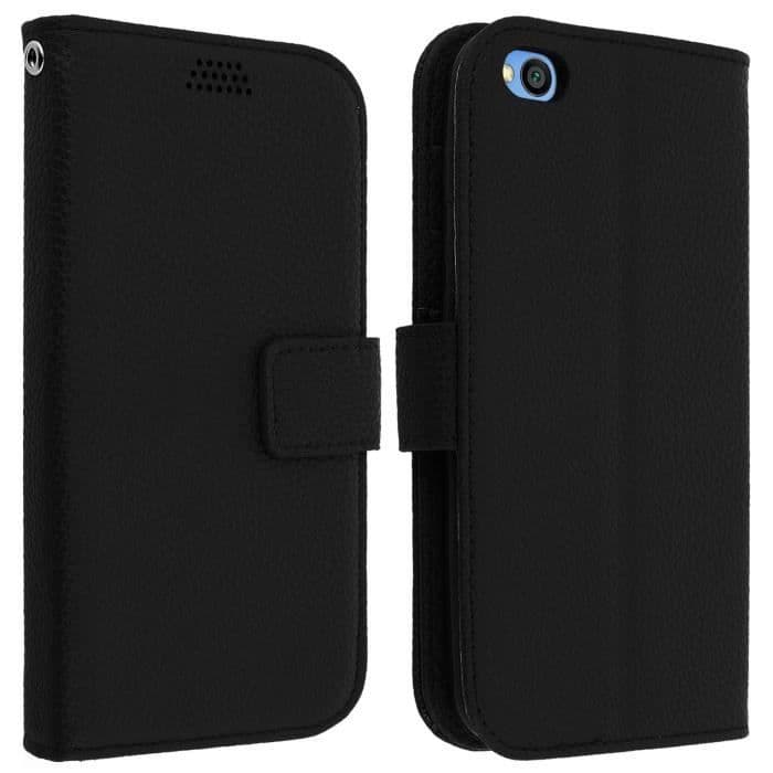Xiaomi Redmi Go Cover Soft Touch Wallet Folio Fodral Svart Videostöd Svart